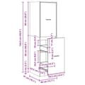 Miniatyrbillede 11 af 11: vidaXL apotekerskab 40x41x144,5 cm konstrueret træ sort