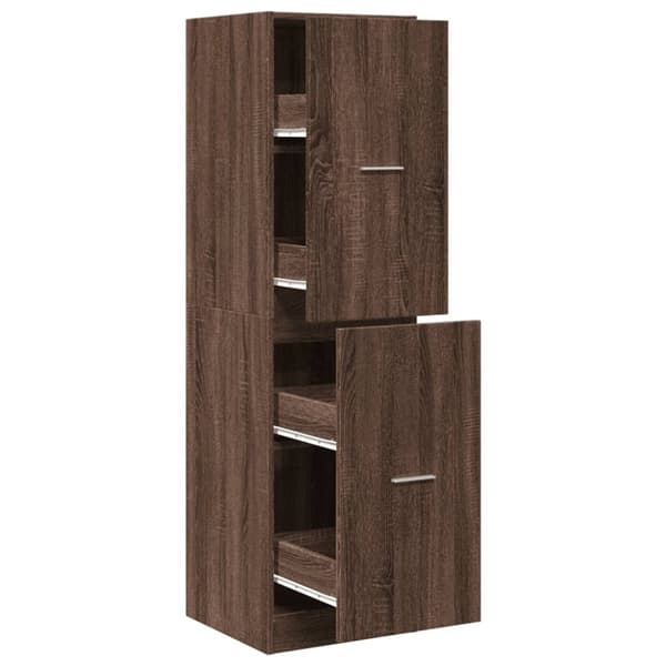vidaXL Apteekkarinkaappi ruskea tammi 40x41x144,5 cm tekninen puu