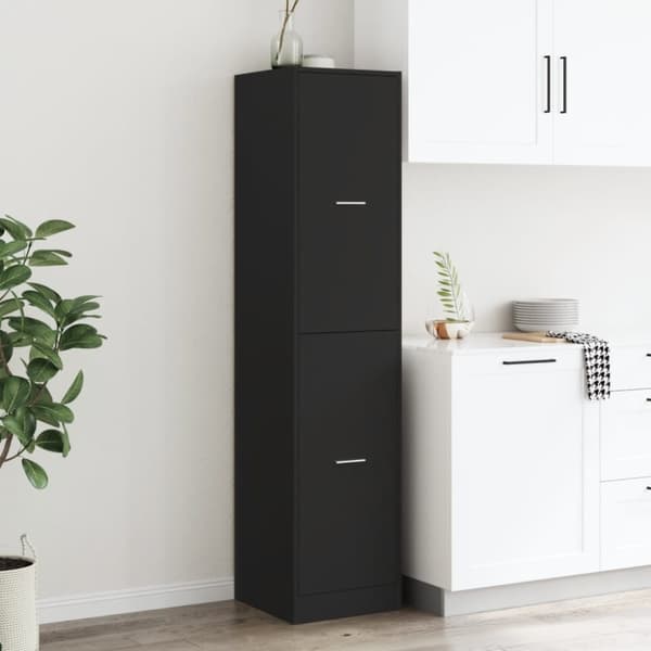 vidaXL Apotekskap svart 40x41x174,5 cm konstruert tre