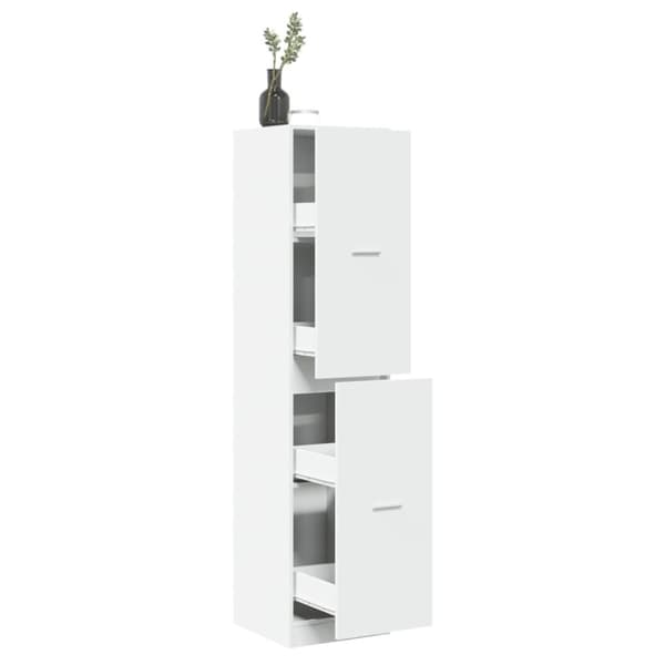 vidaXL Apotekskap hvit 40x41x174,5 cm konstruert tre