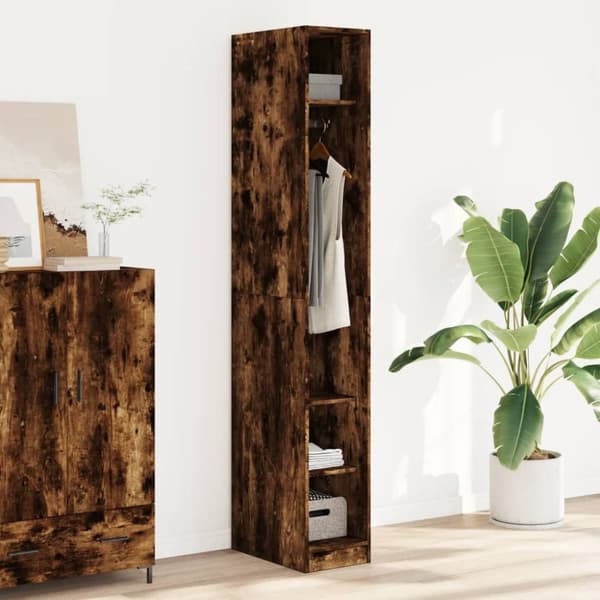 vidaXL Garderobe røkt eik 30x50x200 cm konstruert tre