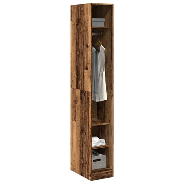 vidaXL klædeskab 30x50x200 cm konstrueret træ gammelt træ-look
