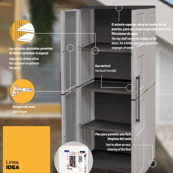 Artplast Skab Idea 68x37x9 Cm Søvfarvet