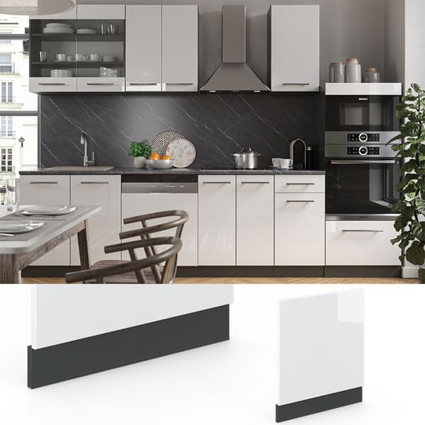 Façade Fame-Line, 60 cm utan PT, Vit hög glans, Antracit, Vicco