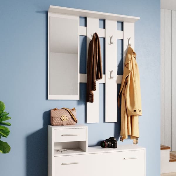 Vicco Billy vit klädhängare set, garderob, entrégarderob, kompakt garderob