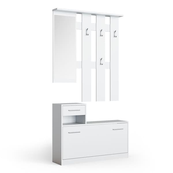 Vicco Billy vit klädhängare set, garderob, entrégarderob, kompakt garderob