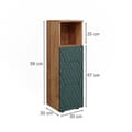 Miniatyrbild 3 av 6: Armoire midisch Irma, 30x95cm, Grön/guldstyrka Ek, Grön, Vicco