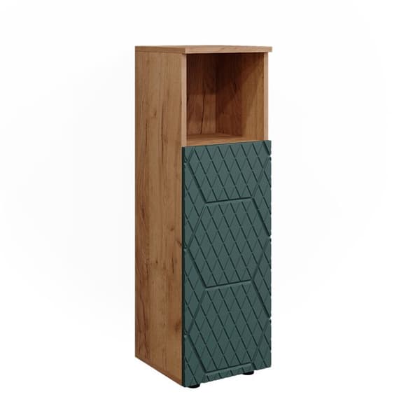 Armoire midisch Irma, 30x95cm, Grön/guldstyrka Ek, Grön, Vicco