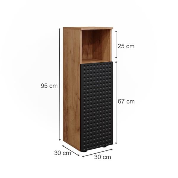 Armoire midisch Irma, 30x95cm, Antracit med prickar, Guld styrkeköp, Vicco