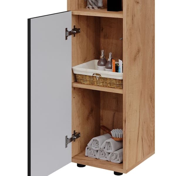 Armoire midisch Irma, 30x95cm, Antracit med prickar, Guld styrkeköp, Vicco