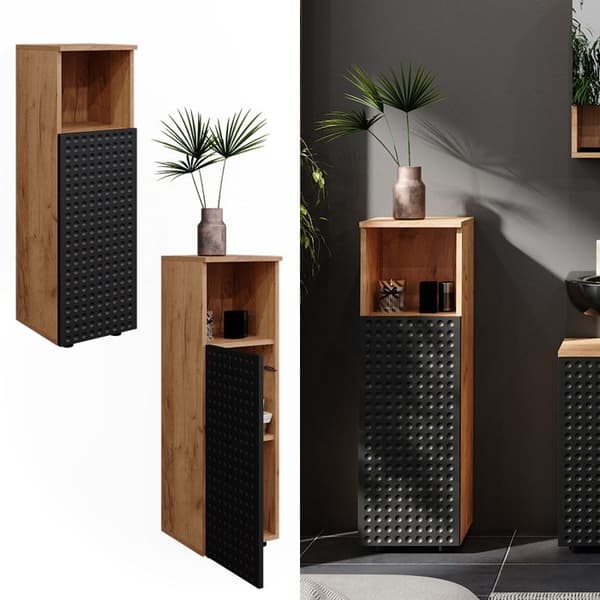 Armoire midisch Irma, 30x95cm, Antracit med prickar, Guld styrkeköp, Vicco