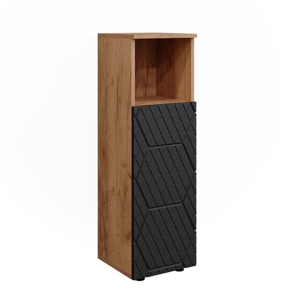 Armoire midisch Irma, 30x95cm, Anthracite randig, Guld ek, Vicco