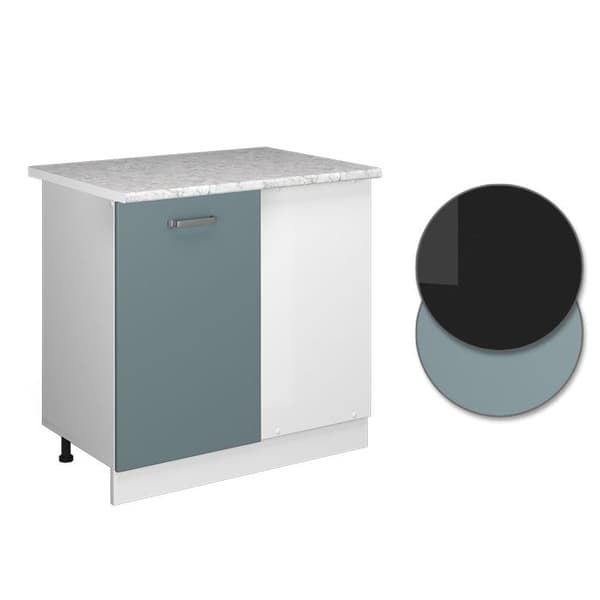 Hörnsoffa R-Line, 86cm, PT Marmor, Blå-grå, Vit, Vicco