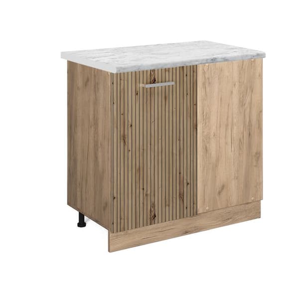 Konsolbord R-Line, 86 cm PT Marmor, Artisan-ek, Guldstark-ek, Vicco