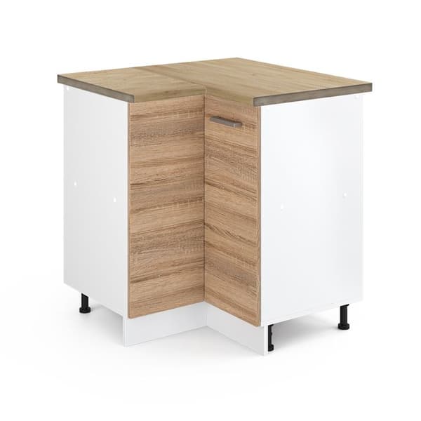 Hörnsoffa R-Line, 75,6 cm, PT Ek, Sonoma, Vit, Vicco