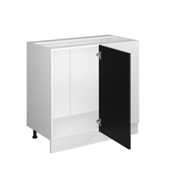 Hörn möbel R-Line, 86 cm, PT Ek, Svart hög glans, Vit, Vicco