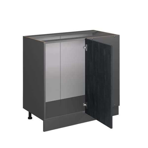 Hörnmöbel R-Line, 86 cm PT Marmor, Svart betong, Antracit, Vicco