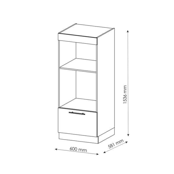 Vicco Fame-Line mikrovågsskåp, gyllene ek, 60 cm öppen