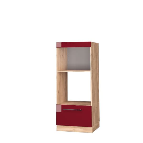 Vicco Fame-Line mikrovågsskåp, vinröd Högblank, 60 cm öppen