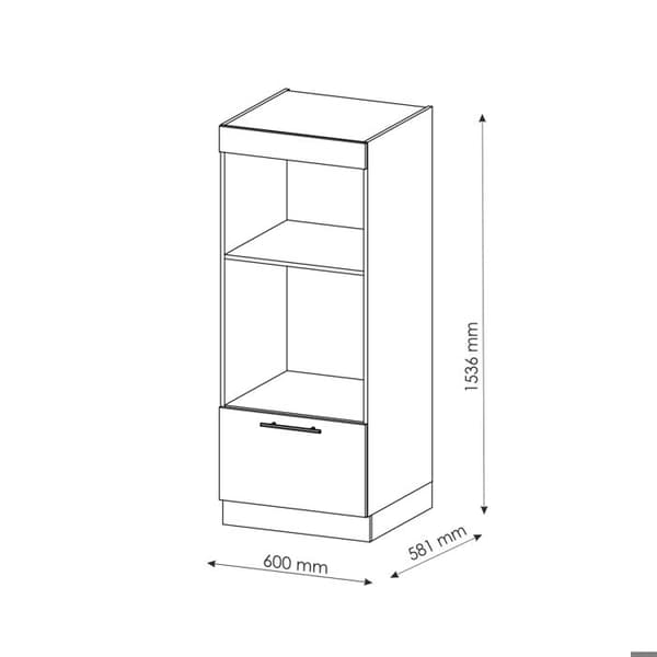 Vicco Fame-Line mikrovågsskåp, vinröd Högblank, 60 cm öppen