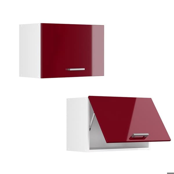 R-Line universal hängande skåp, 60 cm med hissdörr, vinröd Högblank, Vicco