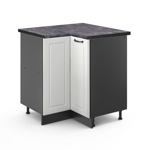 Hörnsoffa R-Line, 75.6cm, PT Antracite, Vit landsby, Antracite, Vicco