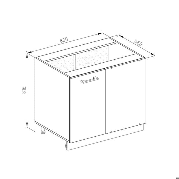Hörnsoffbord R-Line, 86cm, PT Ek, Vit högglans, Vit, Vicco