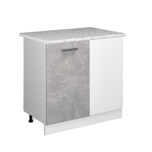 Hörnmöbel R-Line, 86cm, PT Marmor, Betong, Vit, Vicco
