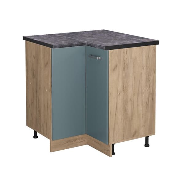 Hörnmöbel R-Line, 75.6cm, PT Antracit, Blå-grå, Guld-ek, Vicco