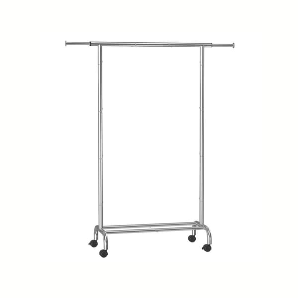 Säädettävä Rootz-vaateteline pyörillä - Vaateteline - Pyörivä vaatekaappiteline - Teräs ja muovi - 40 cm x (83-120 cm) x 156 cm - 2,9 kg