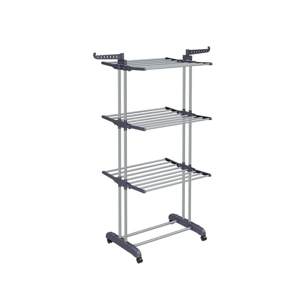 Rootz Grey Tørrestativ - Stål & Plast - Pladsbesparende design - Foldbart stativ - Stor tørrekapacitet - 64cm x 126cm x 172cm