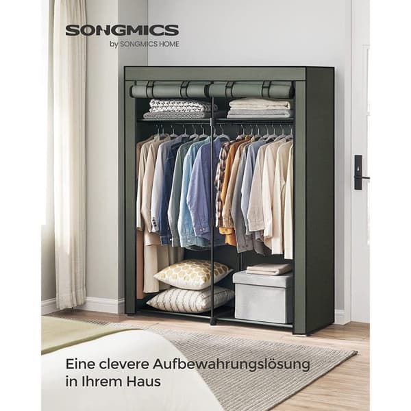 Rootz Tyg Garderob Organizer - Bärbar garderob - Non-Woven förvaringssystem - Sage Green - 43cm x 140cm x 174cm