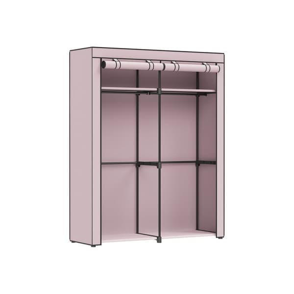 Rootz Tyggarderob - Bärbar klädskåp - Förvaringsorganisator - Non-Woven Tyg - Metallrör - Lavendellila - 140cm x 43cm x 174cm