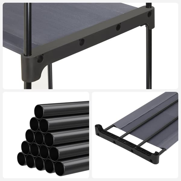 Rootz Open Garderob - Garderobsupplägg - Klädställ - Non-woven - 43cm x 112cm x 165cm - Svart - Metallrör - Plastkopplingar