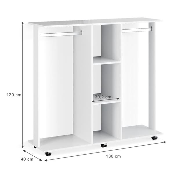 Vicco Robbie garderob, Vit, 130 x 120 cm