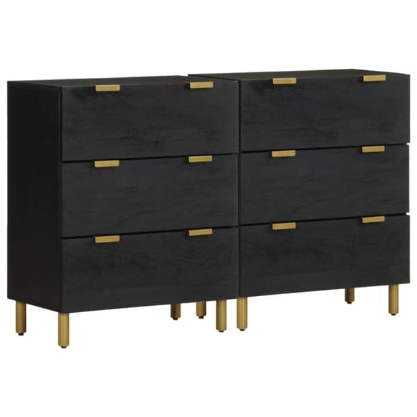 vidaXL skænke 2 stk. 60x33x75 cm konstrueret træ sort