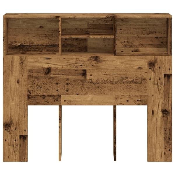 vidaXL Sänggavel m förvaring åldrat trä 120x19x103,5cm konstruerat trä