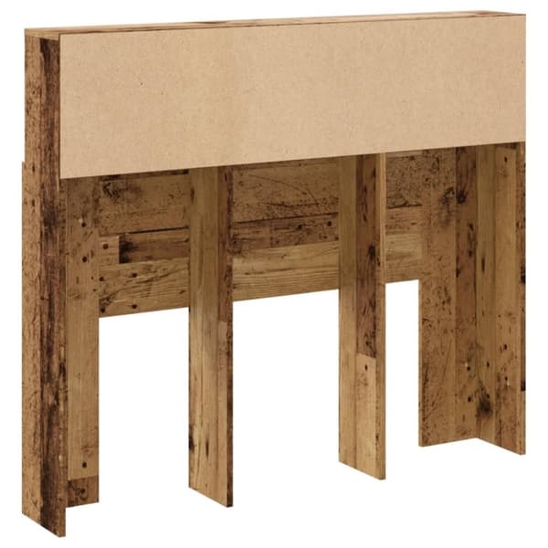 vidaXL Sänggavel m förvaring åldrat trä 120x19x103,5cm konstruerat trä
