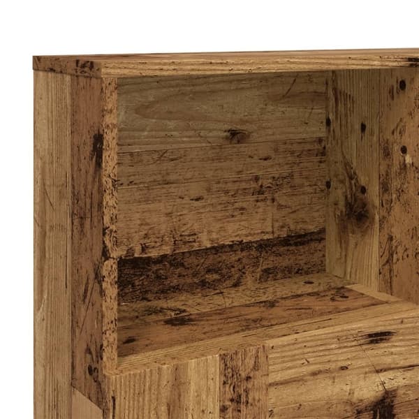 vidaXL Sänggavel m förvaring åldrat trä 120x19x103,5cm konstruerat trä