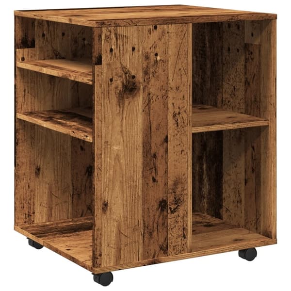 vidaXL Rulleskap gammelt tre 60x53x72 cm konstruert tre