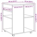 Miniatyrbilde 11 av 11: vidaXL Rulleskap gammelt tre 60x53x72 cm konstruert tre