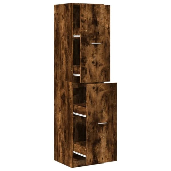 vidaXL Apoteksskåp rökfärgad ek 40x41x174,5 cm konstruerat trä