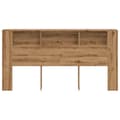 Miniatyrbilde 5 av 11: vidaXL Hodegavl med hyller artisan eik 200x19x103,5 cm konstruert tre