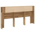 Miniatyrbilde 7 av 11: vidaXL Hodegavl med hyller artisan eik 200x19x103,5 cm konstruert tre