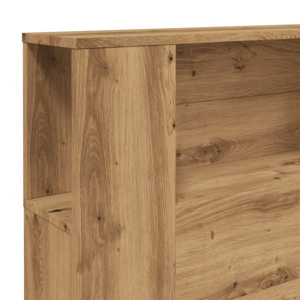 vidaXL Hodegavl med hyller artisan eik 200x19x103,5 cm konstruert tre