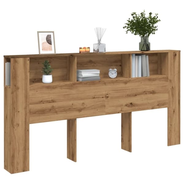 vidaXL Hodegavl med hyller artisan eik 200x19x103,5 cm konstruert tre