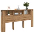 Miniatyrbilde 2 av 11: vidaXL Hodegavl med hyller artisan eik 200x19x103,5 cm konstruert tre