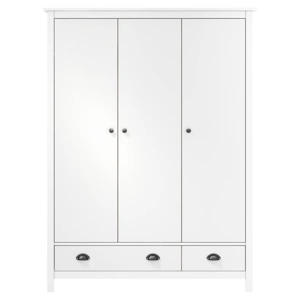Garderob 3 dörrar Hill vit 127x50x170 cm massiv furu