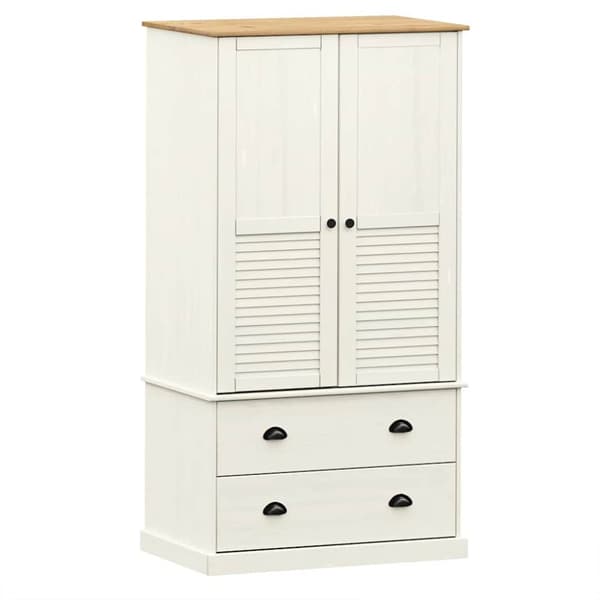 Klädskåp VIGO vit 90x55x176 cm massiv furu