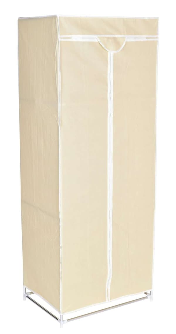 Fela textilgarderob med hylla - beige